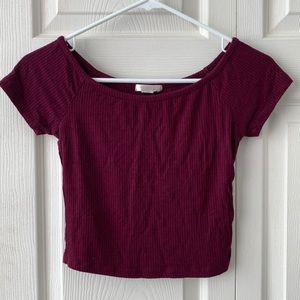 Burgundy Crop Top